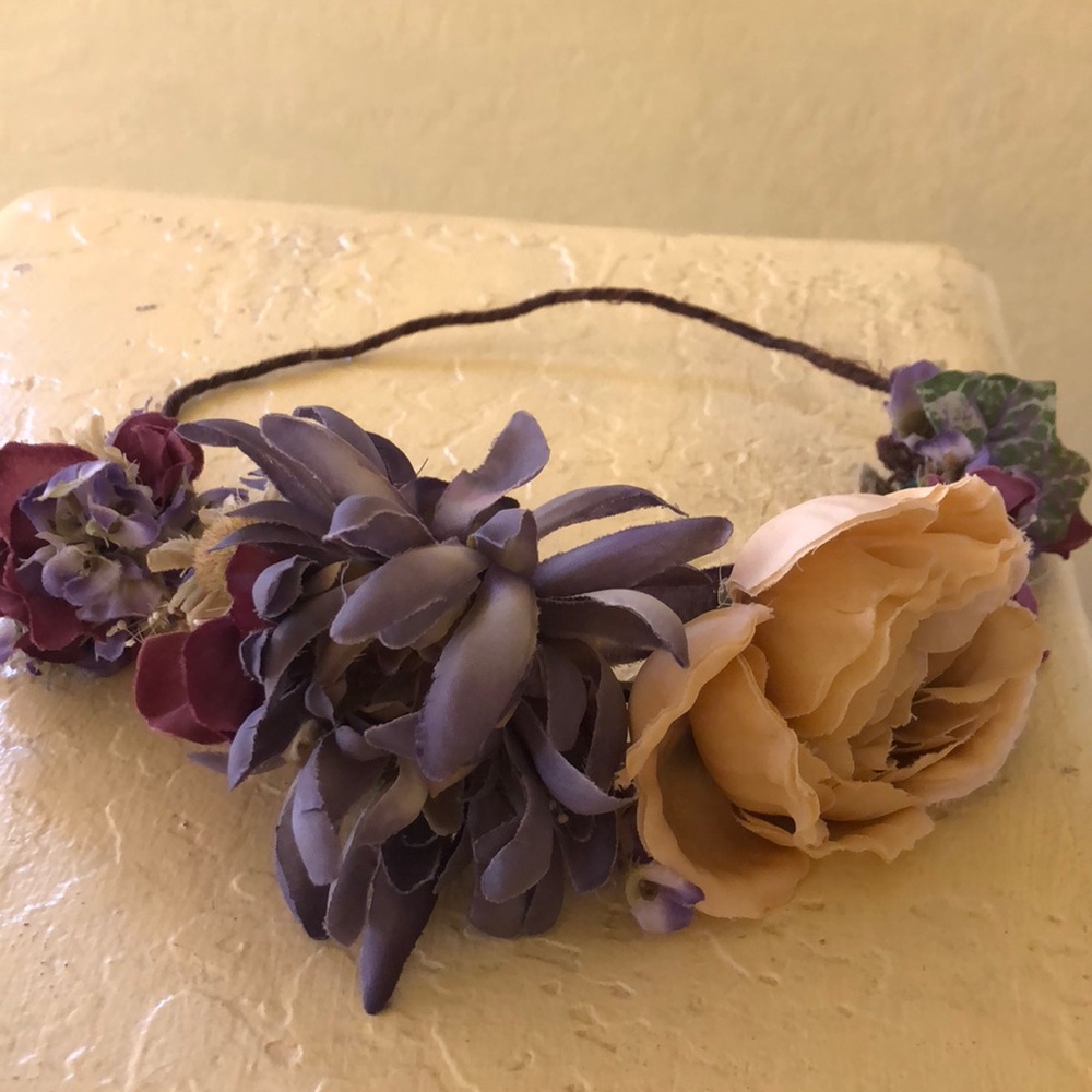 Violet vintage flower crown